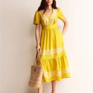 Boden Eve Linen Midi Dress